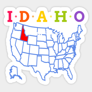 Idaho, USA. Gem State - with Map Sticker